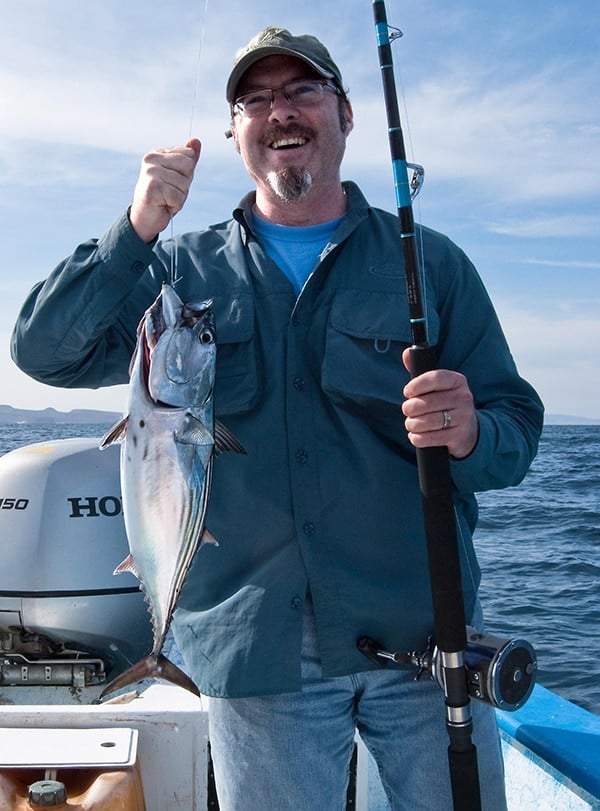 Hank Shaw with bonito fish