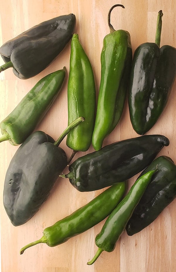 green chiles for chile pasado