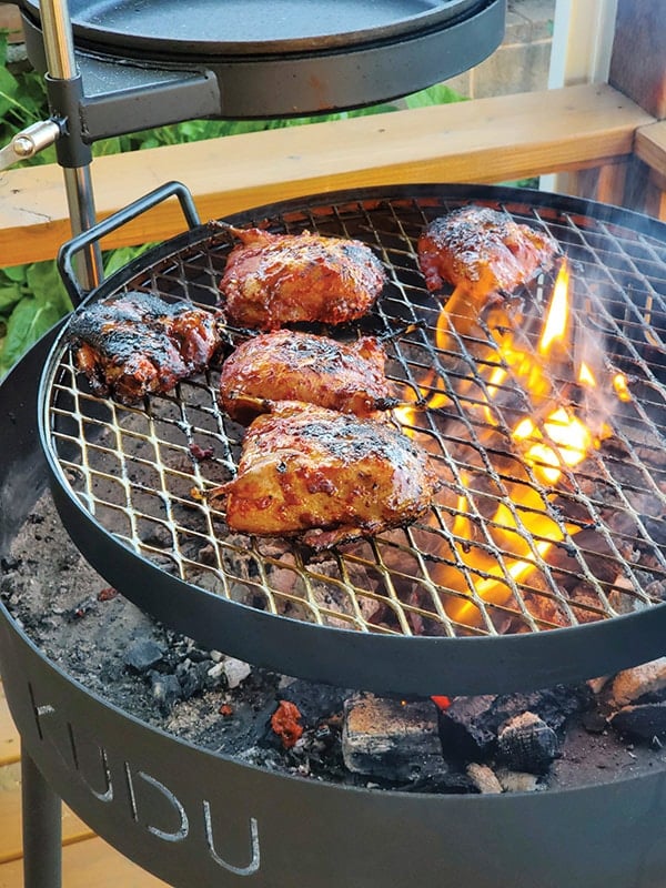 teal on the grill, cooking