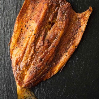 Finished BBQ trout recipe ready to eat
