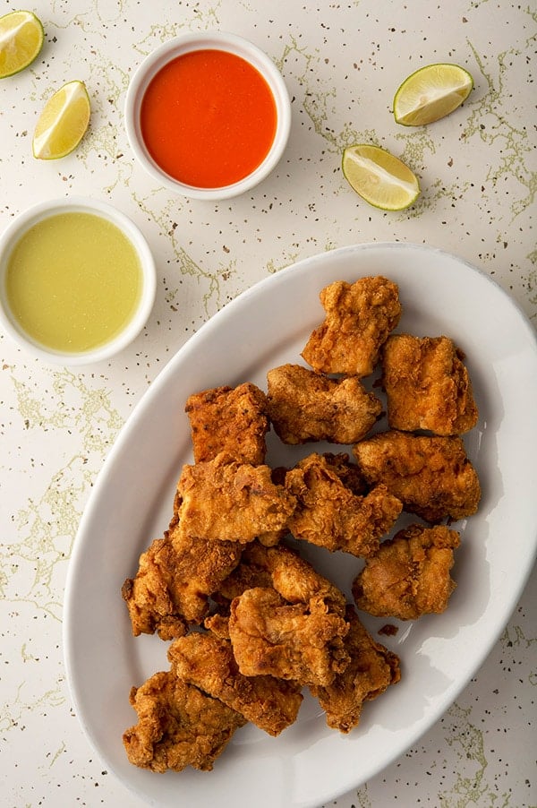 Mexican fried fish, chicharrones de pescado