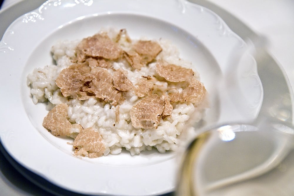 A bowl of truffle risotto