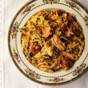 A bowl of Lowcountry chicken bog