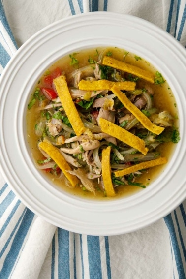 A bowl of sopa de lima