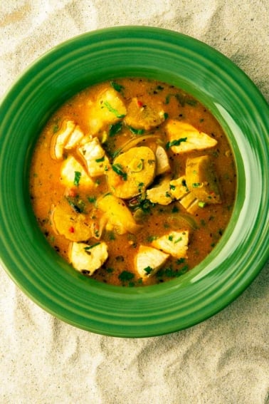 A bowl of Caribbean fish stew