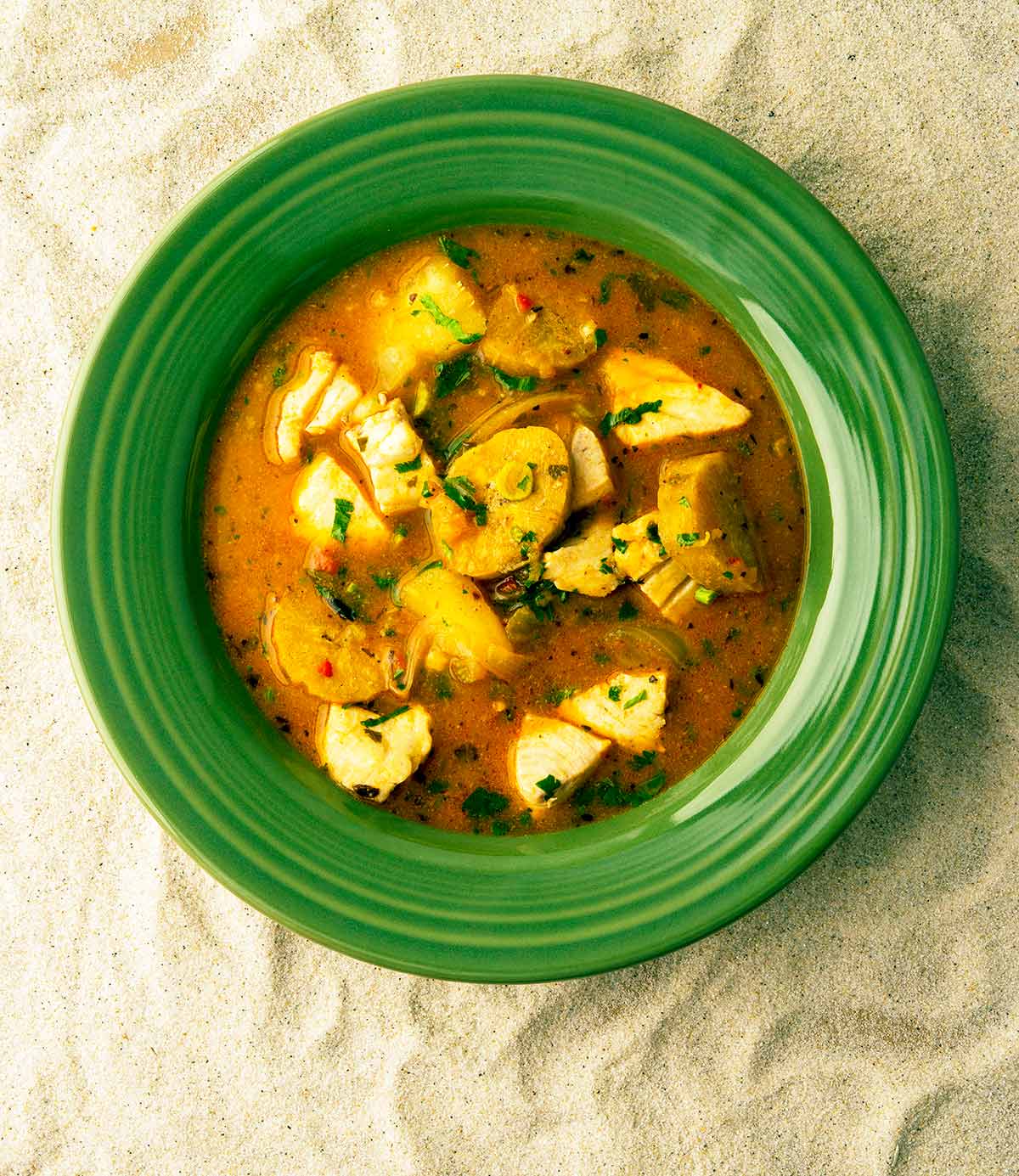 A bowl of Caribbean fish stew