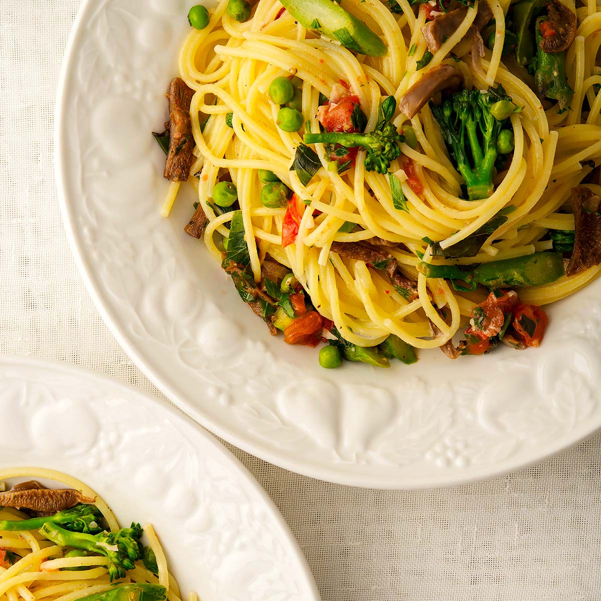 Vegan Pasta Primavera Recipe With Angel Hair Pasta