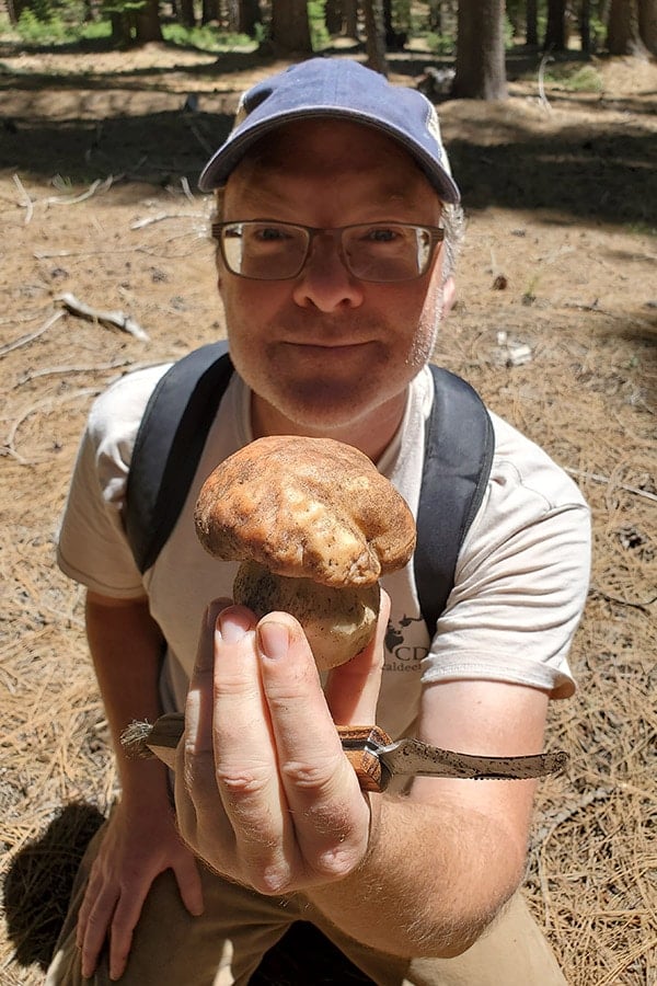Hank Shaw with porcino mushroom
