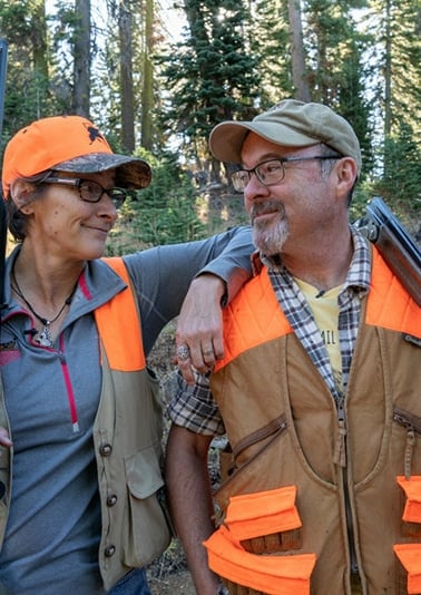 Holly Heyser and Hank Shaw after a hunt.
