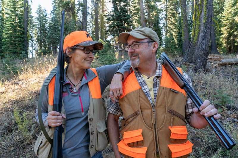 Holly Heyser and Hank Shaw after a hunt. 