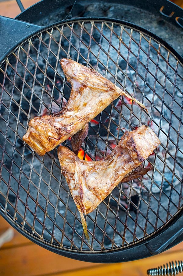 yellowtail collar on the grill