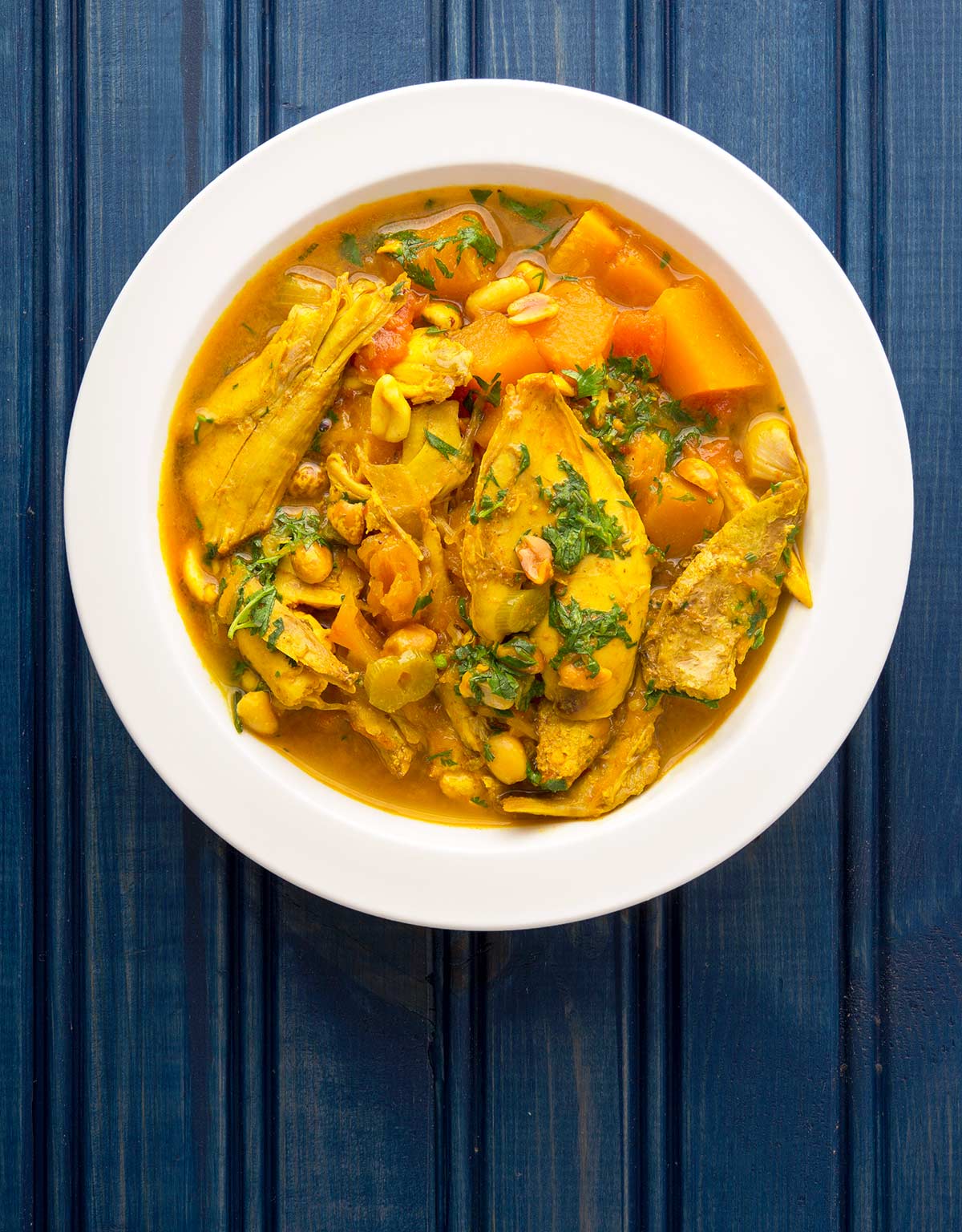 Simple Thai Yellow Chicken Curry with Spicy Garlic Butter. - Half