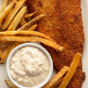 Fried flounder recipe close up