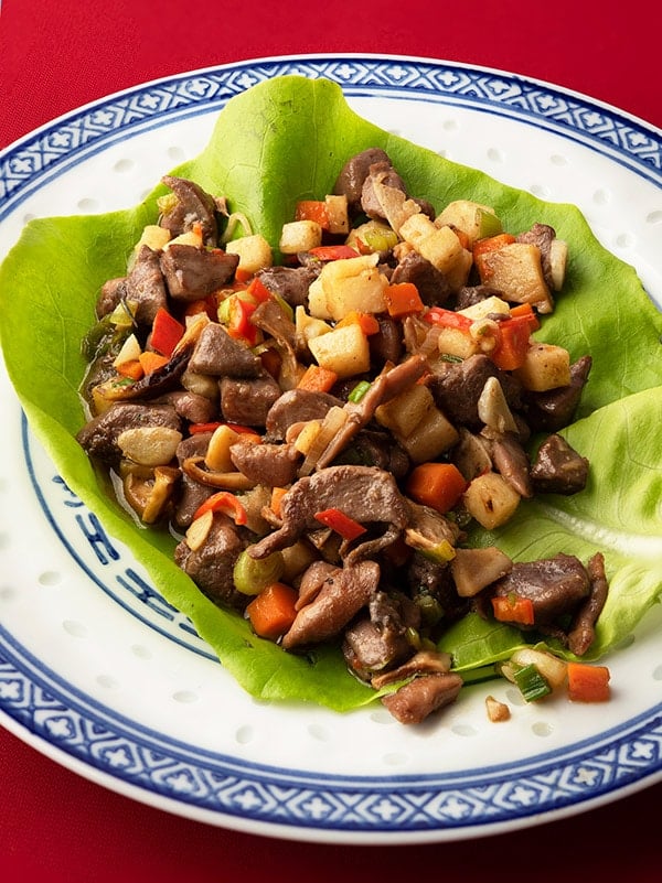 Chinese lettuce cups with minced meat