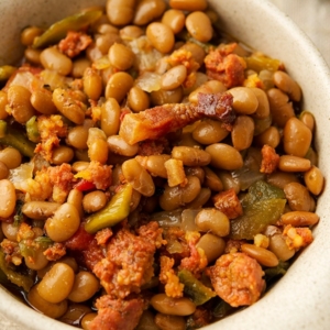 Mexican frijoles fronterizos made with tepary beans