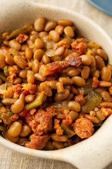 Mexican frijoles fronterizos made with tepary beans