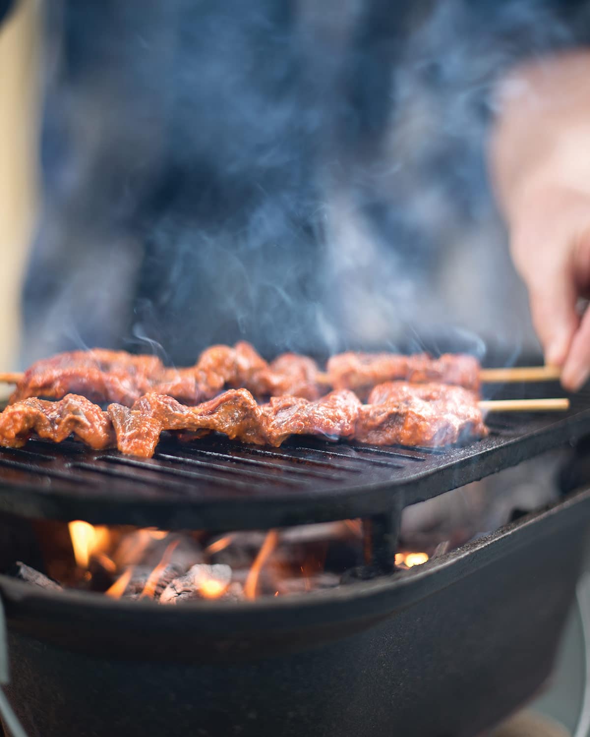 Anticuchos on the grill