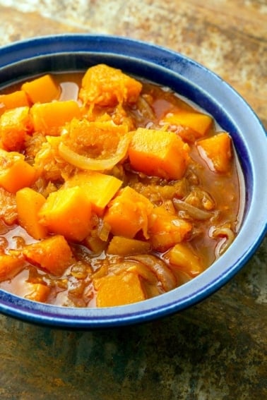 A bowl of butternut squash curry