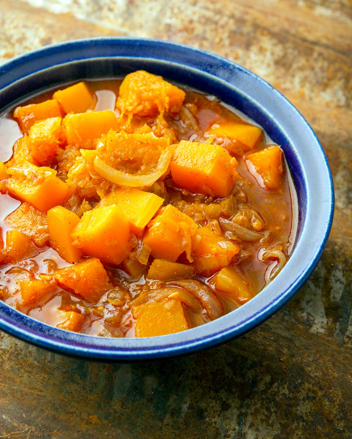 A bowl of butternut squash curry