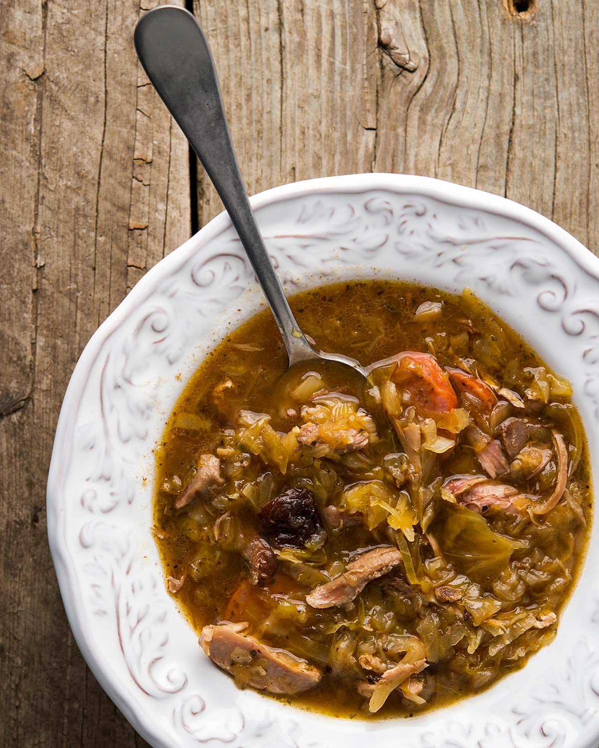 A bowl of Polish bigos stew