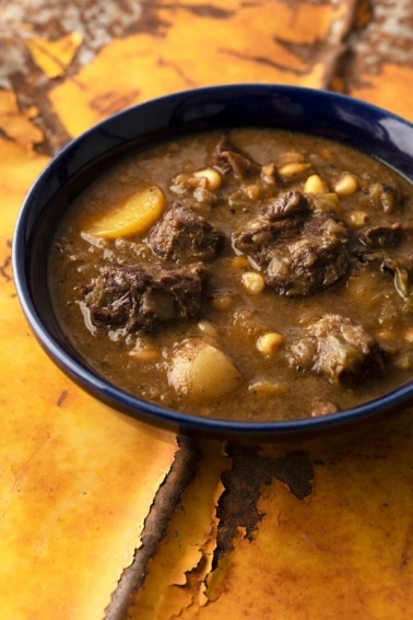 A bowl of green chile stew