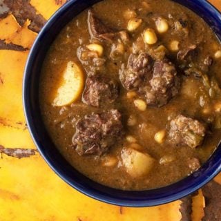 green chile stew in a bowl