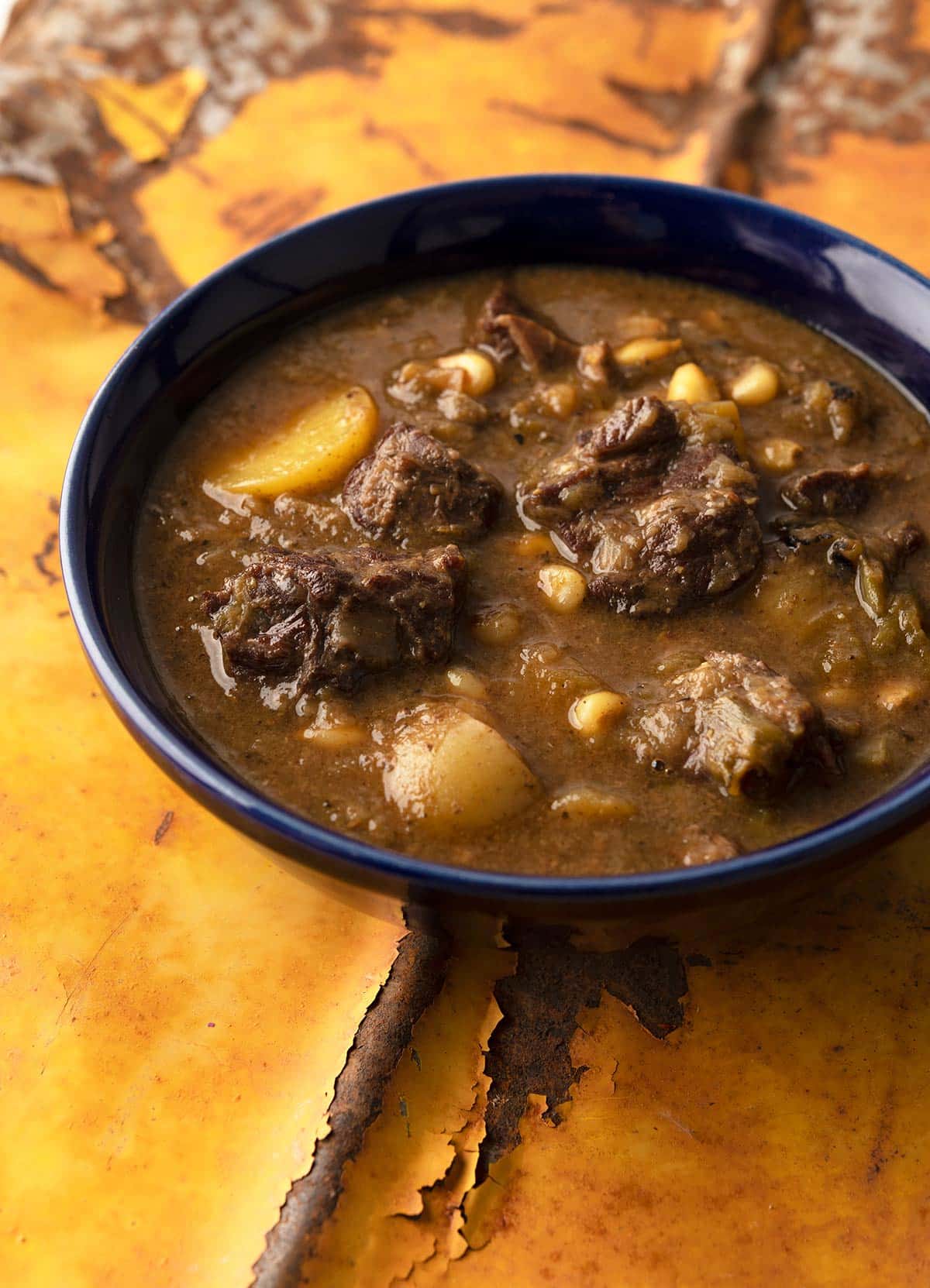 A bowl of green chile stew