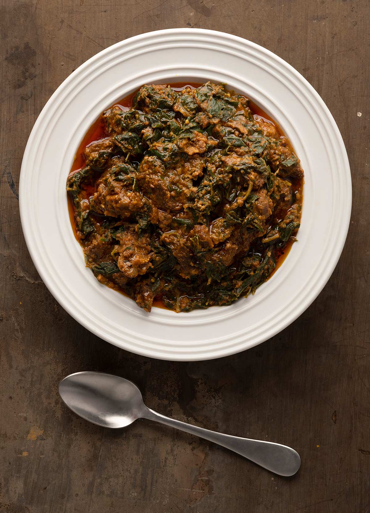 A bowl of Ghanaian palava sauce