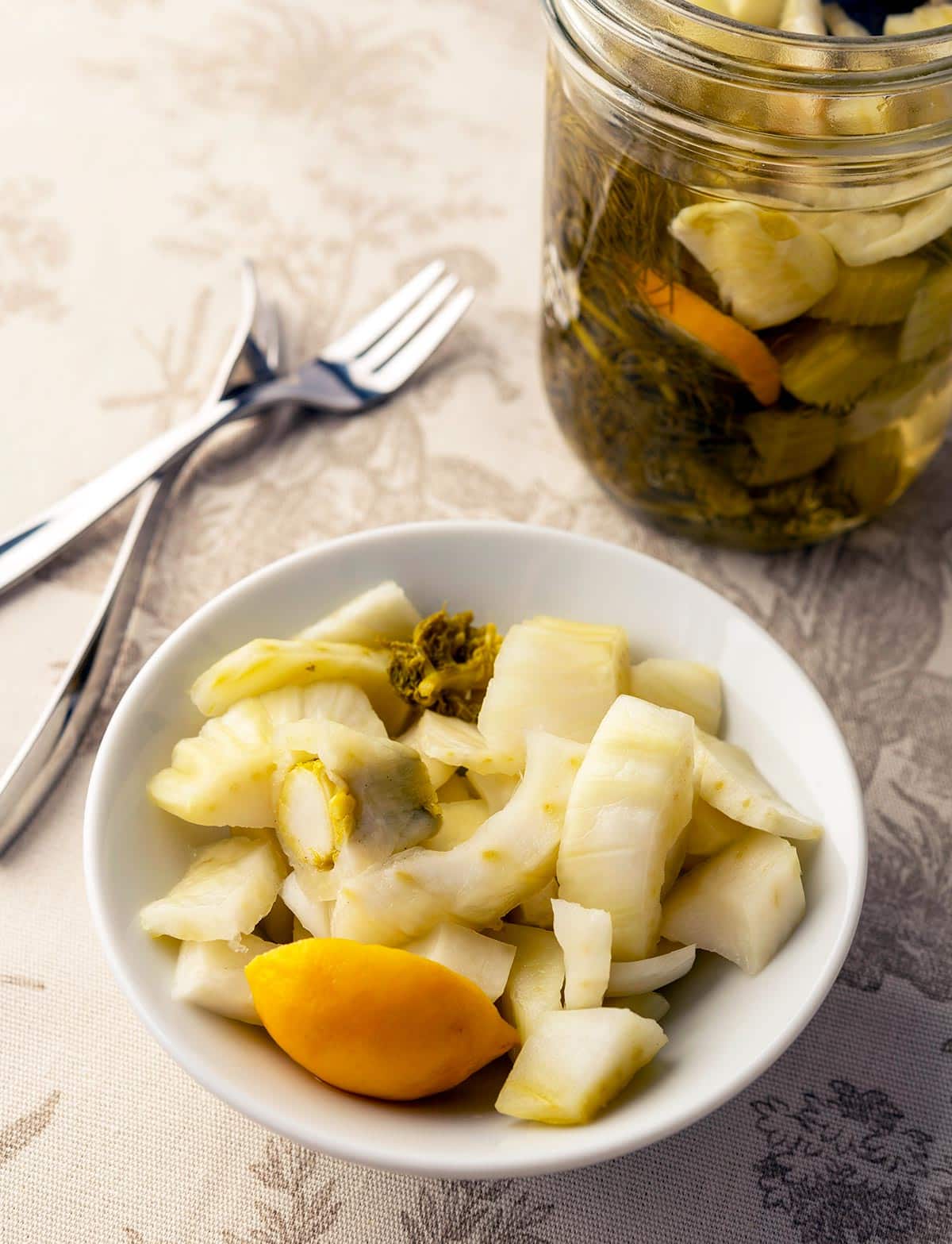 A little bowl of pickled fennel