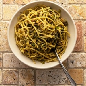 Pasta con le sarde in a bowl