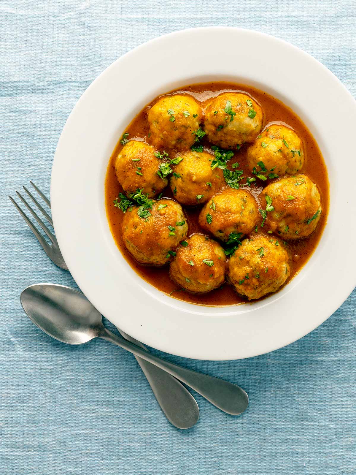 A plate of Mexican fish balls, albondigas de pescado