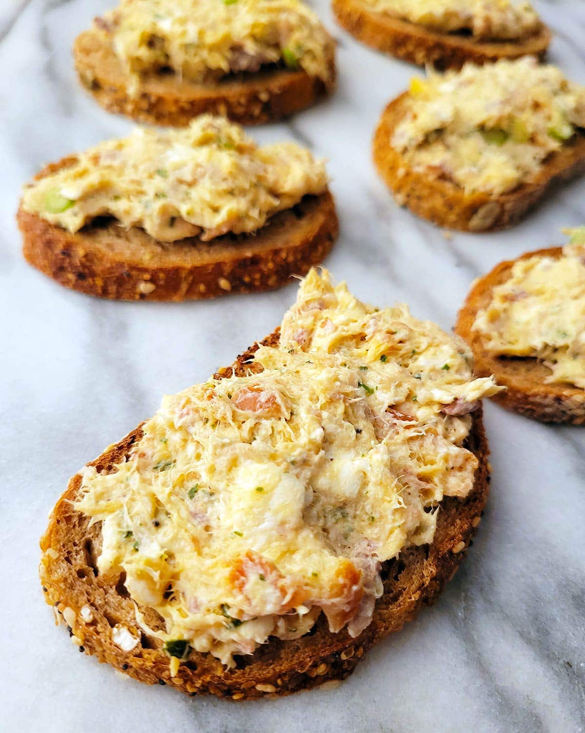 Smoked trout dip on bread