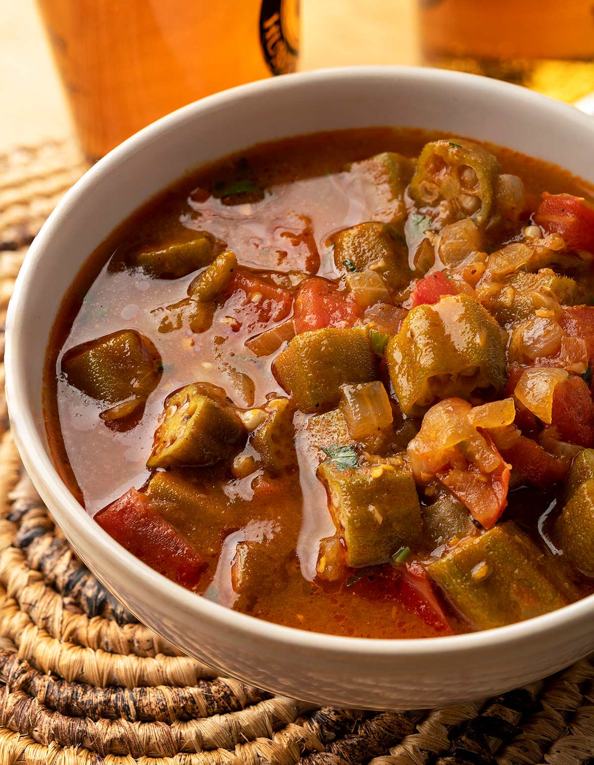 A bowl of okra stew