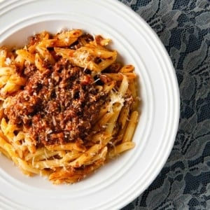 A bowl of venison ragu