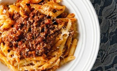 A bowl of venison ragu