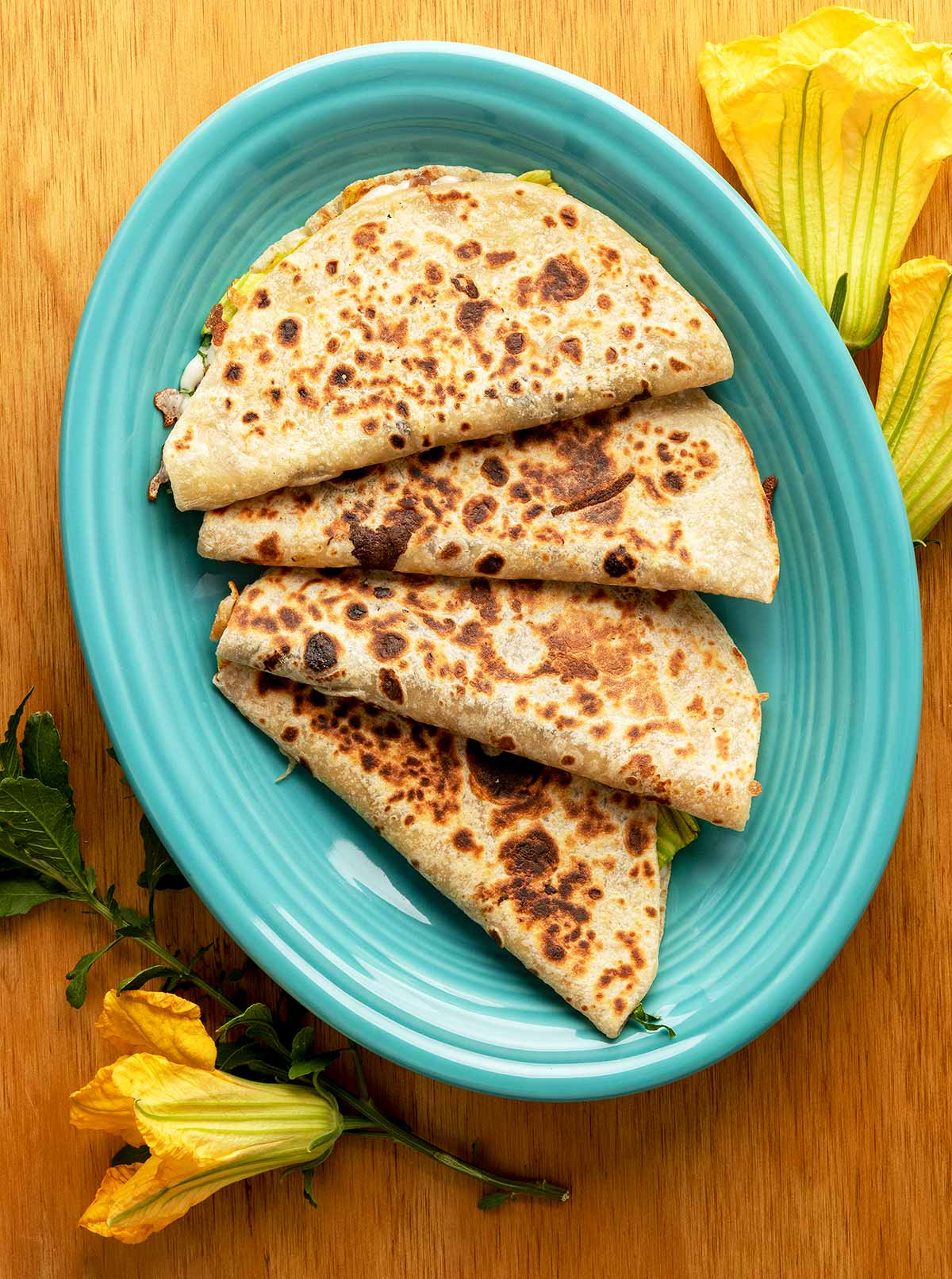 Quesadillas de Flor de Calabaza Receta - Squash Blossom Quesadillas