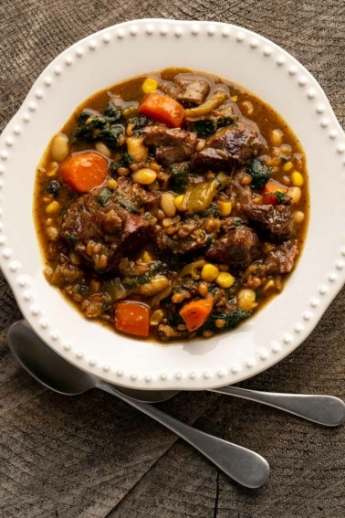 A bowl of elk stew