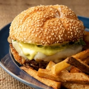 duck burgers on a plate