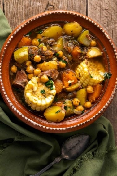 A bowl of puchero stew.