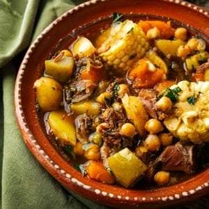 A bowl of puchero stew.