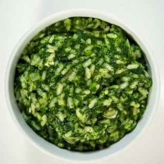 A bowl of nettle risotto.