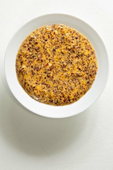 A bowl of Italian mustard.
