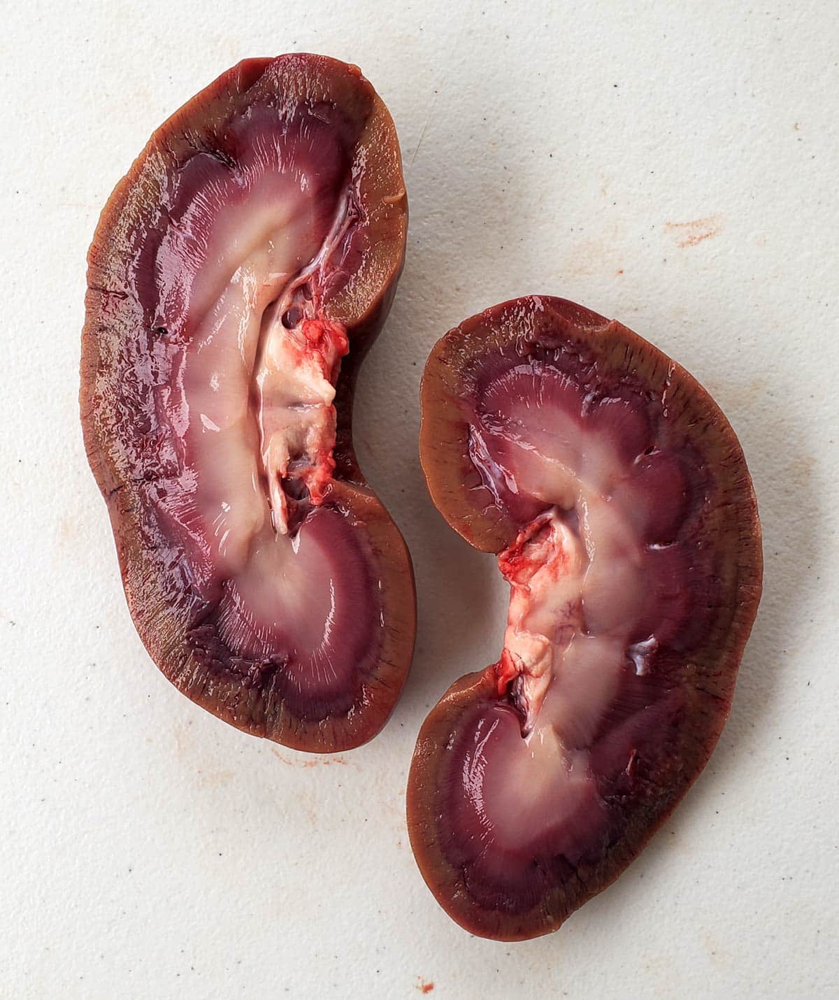 A split deer kidney. 