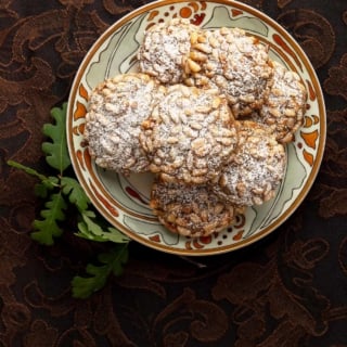 A plate of pine nut cookies.