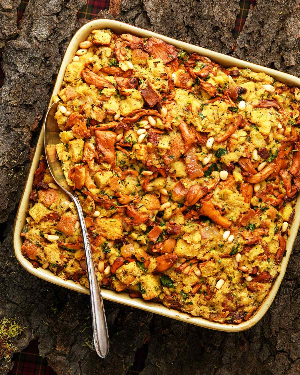 Skillet Stuffing with Italian Sausage and Wild Mushrooms Recipe