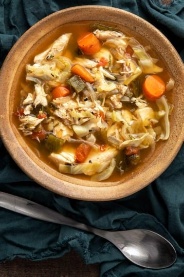 A bowl of caldo de pescado, Mexican fish soup.