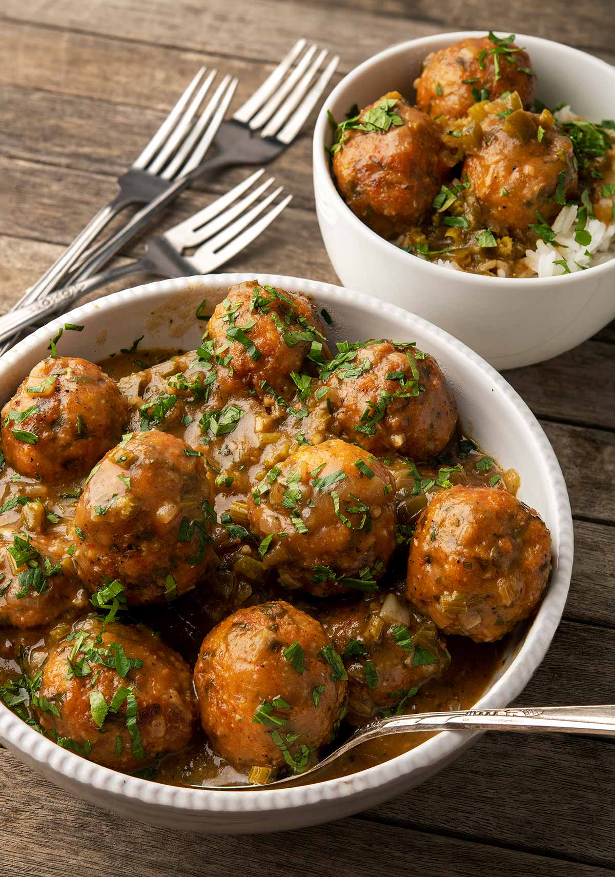 A big bowl of Cajun gar balls. 