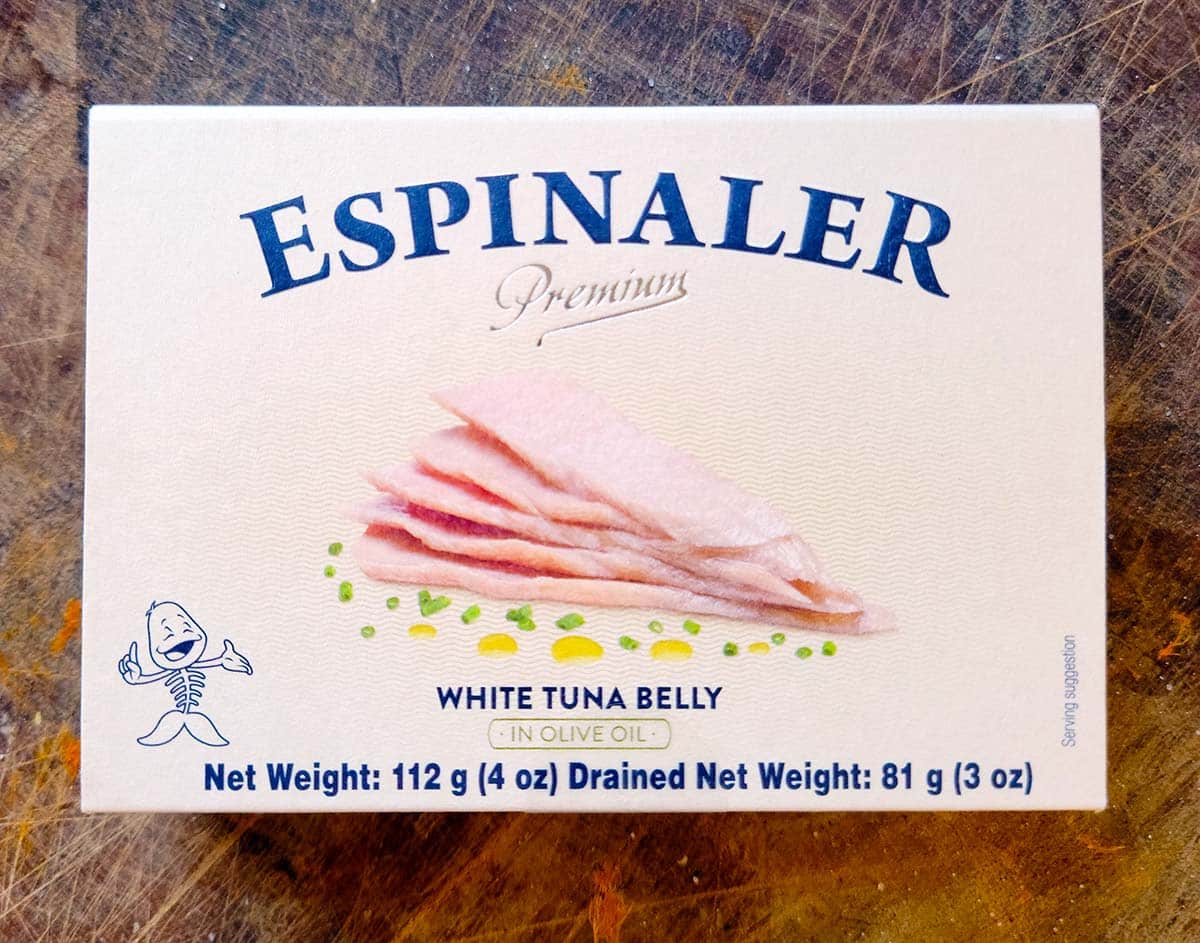 A box of quality Spanish tinned tuna. 