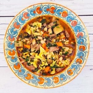 A bowl of prairie chicken soup.