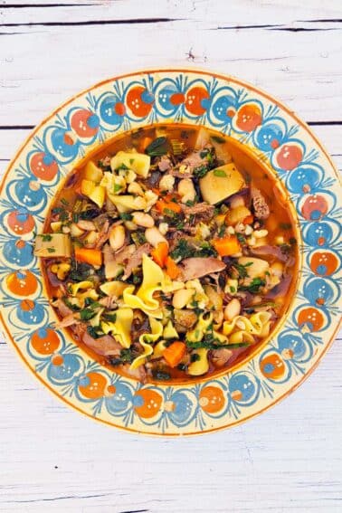 A bowl of prairie chicken soup.